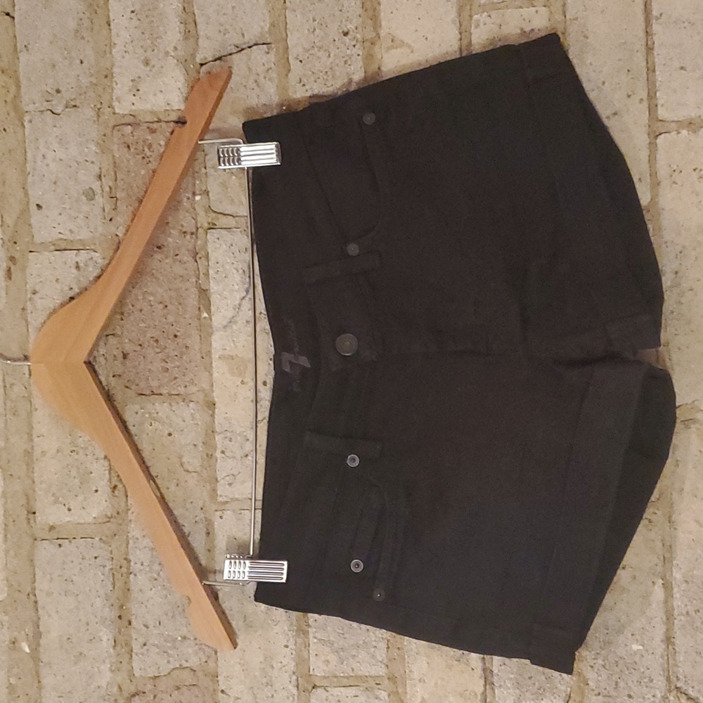 7 For All Mankind Shorts. Black, Denim, Cuffed Shorts. Size 27. Women's